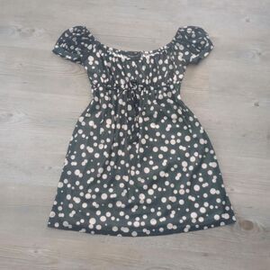 Y2K Black White Polka Dot Babydoll Gothic Dress